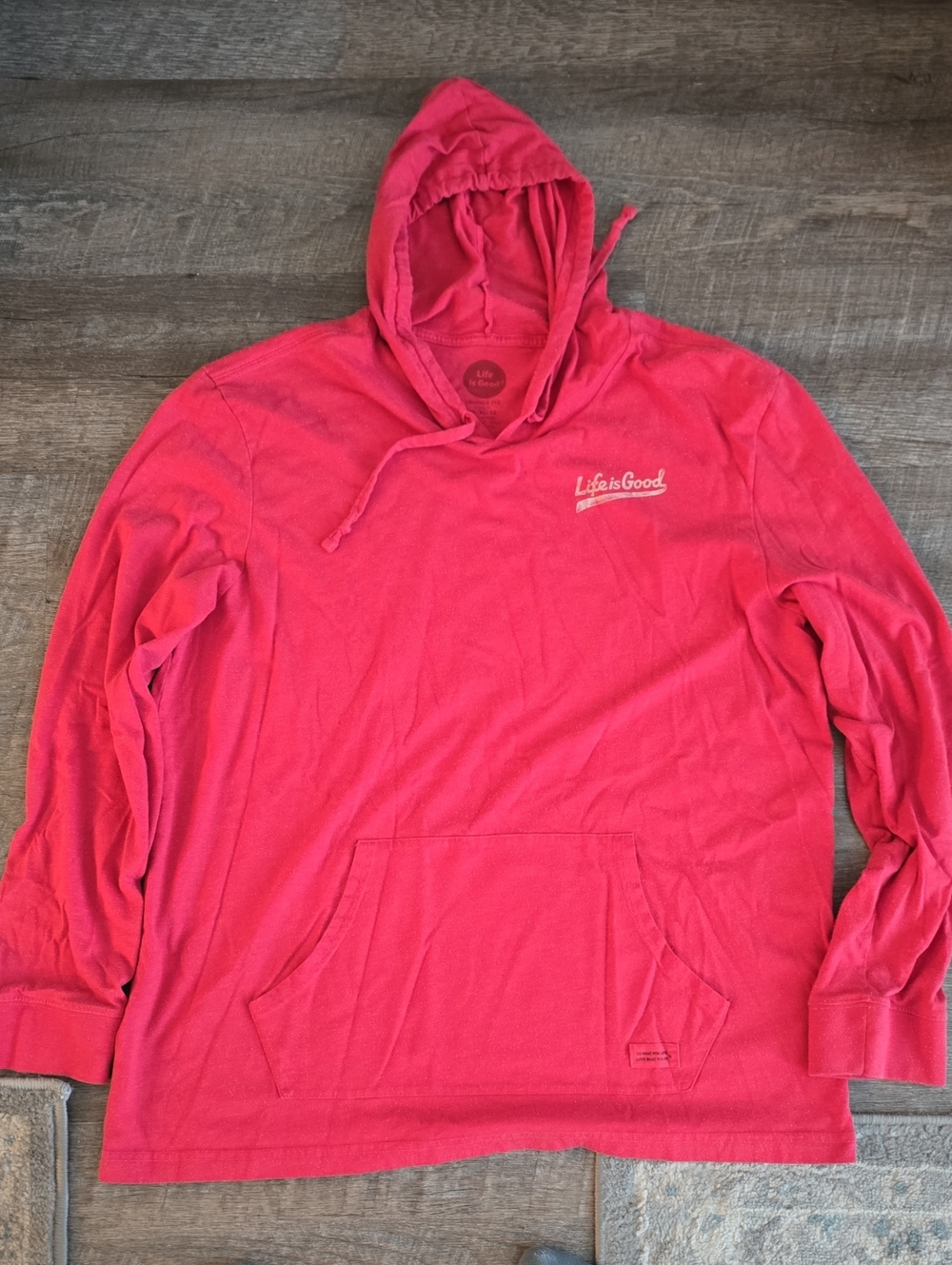 Life Is Good Men's Heather Red Hoodie